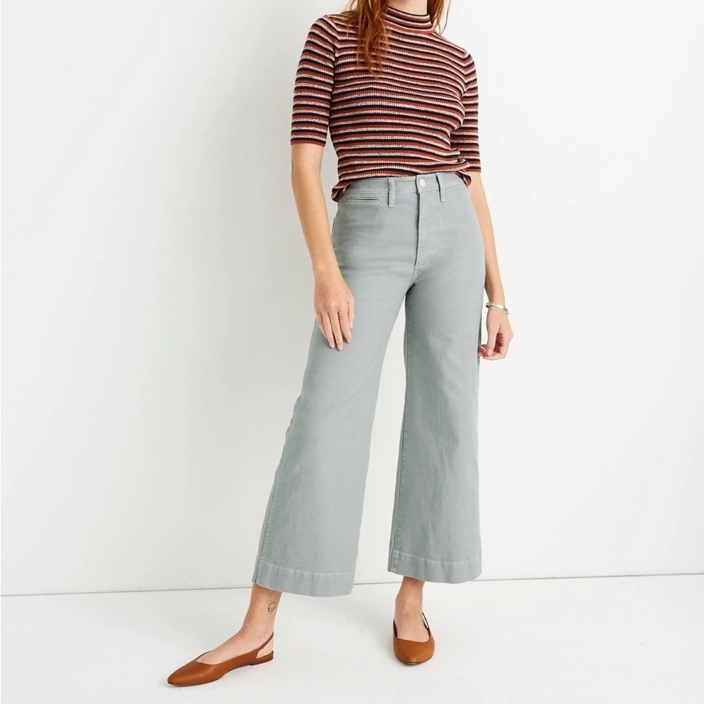 Madewell Wide-Leg Pants in Light Gray